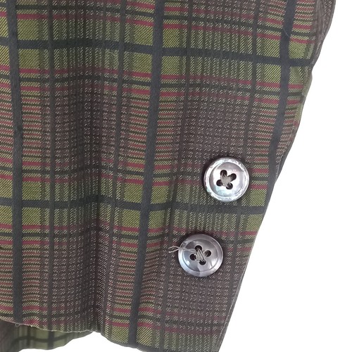 Hart Schaffner Marx silk Tartan coat suit jacket 40s Vintage Tweed plaid barber - Foto 4 di 11