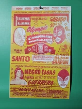 Lucha Libre Poster Vintage 1986 EL Santo Vs Black Shadow Event Poster 11 X 17"