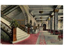 Auditorium Hotel Chicago Illinois Grand Staircase Lobby Interior 1912 Postmark
