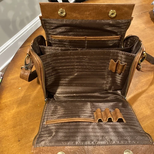 Authentic Brown Leather Handbag Bag Cobbler Legend Brown Purse w/Pockets NWOT