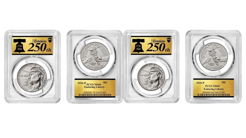 2026 P & D Enduring Liberty Half Dollar Set 2 Coins PCGS MS 66 #948