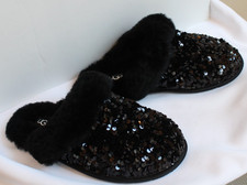 UGG WOMEN'S BLACK SLIPPERS-SEQUIN-SIZE 6-LIKE NEW