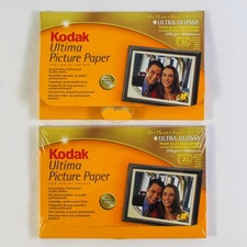 Lot of 2 Kodak Ultima Ultra Glossy 4x6 Inkjet Photo Paper 20 Sheets Each
