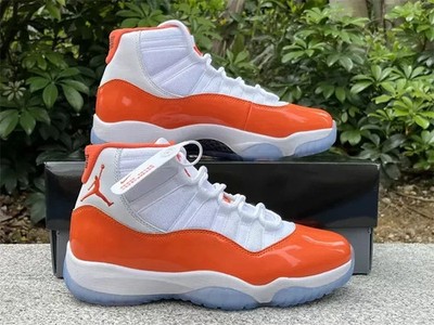 Men's Jordan 11 ''378037-002'' White and Orange Size US 7 - 12