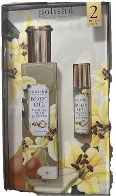 Polish'd Winter Gardenia Body Oils Rollerball Set Vanilla Pear Exp 28