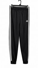 Adidas Boys XL 18/20 Black White 3 Stripe Track Pants Joggers AK5645