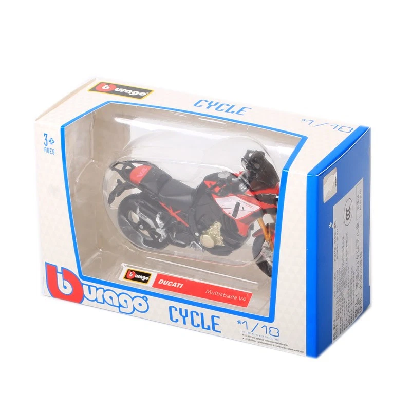Bburago 1:18 Scale Ducati Multistrada V4 Touring Motorcycle Model Bike Toy Red - Image 4 of 4