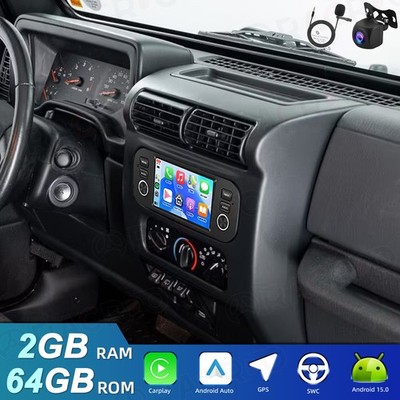 For 2003-2006 Jeep Wrangler Apple Carplay Car Stereo Radio Android 15 GPS RDS BT