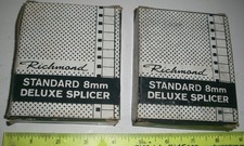 2 Vintage Metal Richardson Standard 8mm Film Splicer w/ Instructions, Unused NOS