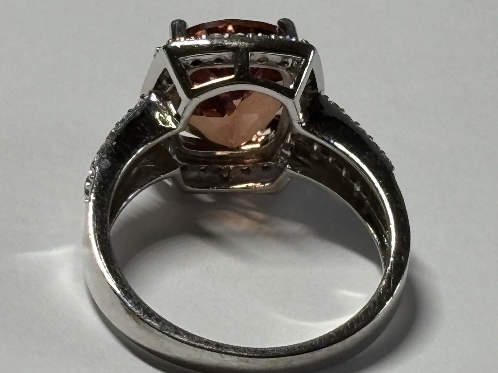 DK 925 Sterling Silver Ring Red Rectangular Stone… - image 7