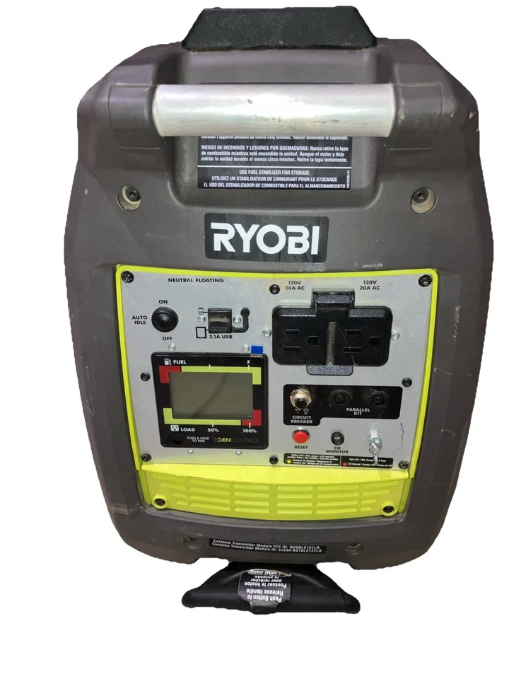 RYOBI 2,300-Watt Recoil Start Bluetooth Gasoline Powered Inverter Generator - Image 3 of 4