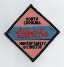 North Carolina  "Hunter Safety Instructor" Vintage Patch, Hunter Org. Bkgd, Mint
