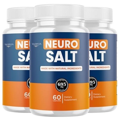 NeuroSalt Nerve Support Supplement Capsules Botanical Pink Salt 3 Pack 180Ct