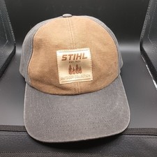 Vintage Stihl Brown And Black Logo heavy Canvas Snapback Hat Cap Made In The USA