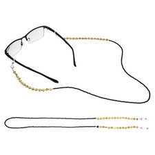 Beaded Eyeglass Chains, Heart-Shaped Glasses Lanyard for Women, Yellow