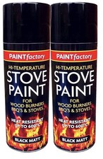 High Temperature Heat Resistant Matt Black Spray Paint Stove 400ML