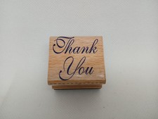Thank You Cursive Script Wood Mounted Rubber Stamp StampCraft 440D84