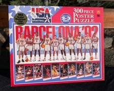 vtg 1992 Barcelona Olympic Basketball poster puzzle sealed dream team Jordan vtg 1992 Barcelona Olympic Basketball poster puzzle sealed dream team Jordan - Image 1