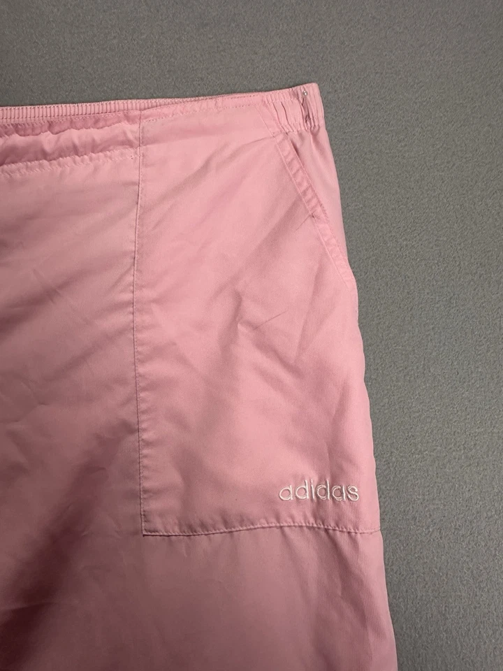 VTG Adidas Track Pants Womens Size XL Pink White Stripes Lined Drawstring Y2K - Image 3 of 4