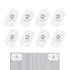8 PCS White Self Adhesive Caster Wheels 360 Swivel Mini Rollers for Bins