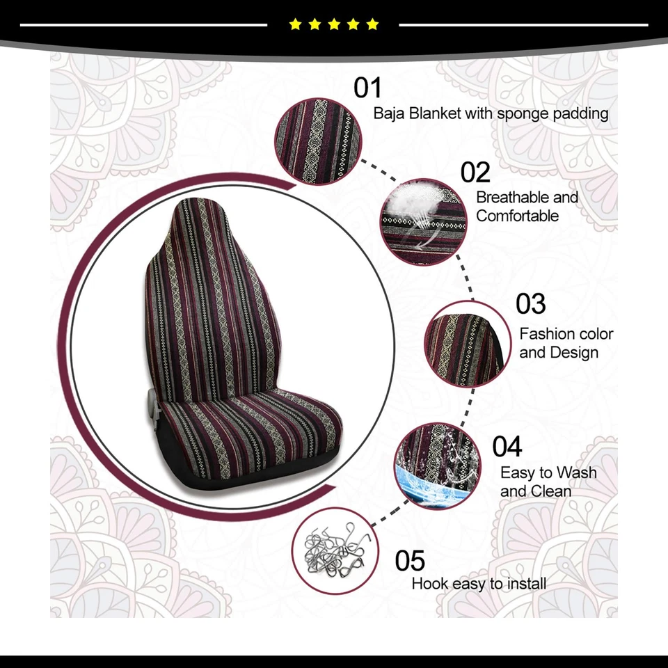 Универсальное переднее ведро в 1 полоску для чехла на сиденье седловое одеяло с крючком - Изображение 3 из 4