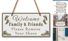 Shoes Off Decor No Shoes Hanging Sign 10x5 Inch Take Off Shoe Hanging Sign