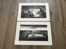 Vintage Chevron Standard Southwestern Scenic Print Nomads & The Water Hole Lot