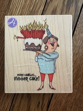 Birthday Wooden Rubber Stamp, New, 3.5 X 4