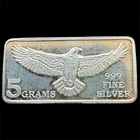 MPM Bald Eagle - 5 Gram .999 Fine Pure Silver Bullion Fractional Bar Ingot