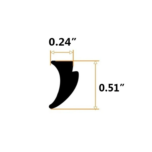 Tira de sello de goma para ventana de 1/2"" X 1/4"" para barcos RV borde de ventana Foto 4 de 4