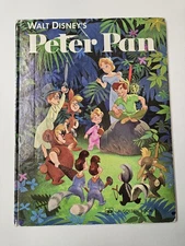 Vintage Walt Disney’s Peter Pan Large Format Book Golden Press Copyright 1952 HC