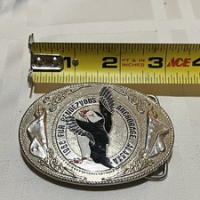 Puffin 1988 Fur Rendezvous Anchorge Alaska 3" 1/2" Belt Metal Enamel Buckle