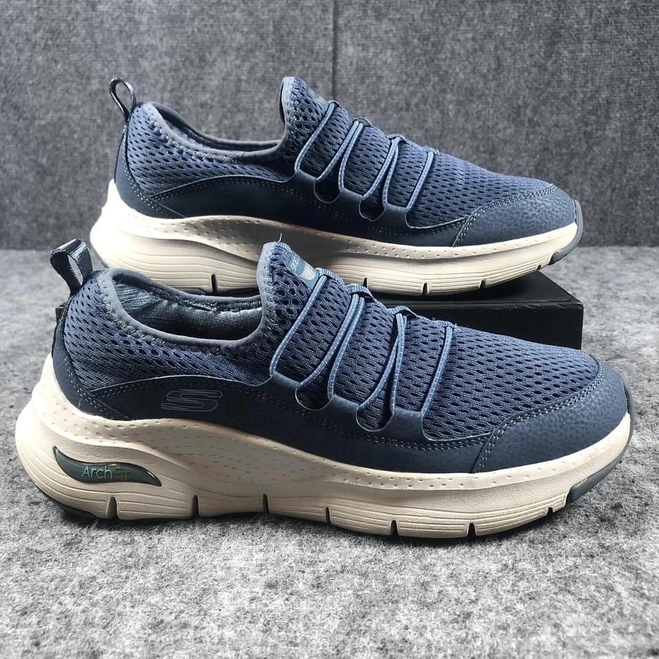 Туфли Skechers Arch Fit женские размер 8 темно-синие без застежек сетчатые комфортные 149056 - Изображение 2 из 4