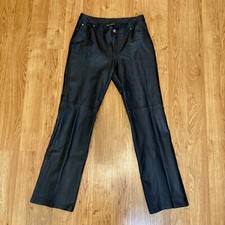 Metrostyle Women  s Leather Pants Vintage 80s Black High Rise Size 4
