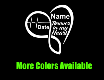 Heart Custom Memorial Life-Love Vinyl Decal Car Window ...