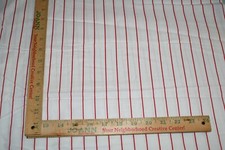 White with Red Stripes 3/4" Wide Cotton Craft Sewing Quilt Fabric 1 Yd x 42 W