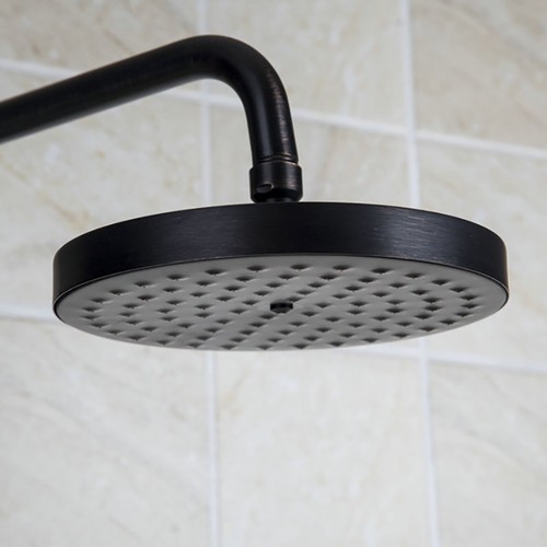 Juego de grifos de ducha de lluvia para baño de bronce frotado con aceite negro grifo mezclador - Imagen 7 de 9