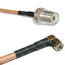 RG400 UHF Female BULKHEAD to SMA MALE ANGLE RF Cable FAST-SHIP LOT