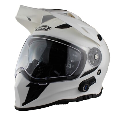 Viper 388 Enduro Bluetooth Blinc Gegensprechanlage installiert. Innenvisier. Reiter Sozius