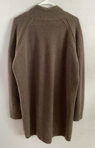 Vince Drop Shoulder 100% Cashmere Cardigan Sweater Deep Olive Women's Size M - Picture 2 of 4