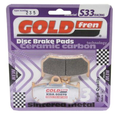 Goldfren S33 Brake Pads Rear For Mv 910 Brutale S (Nissin Calipers) 2006-2008