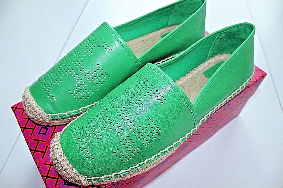Tory burch perforated logo flat sale espadrille