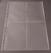 100 x Sammelh&uuml;lle A4 mit 4 Taschen Sammelh&uuml;llen Prospekth&uuml;llen, 120my GLASKLAR