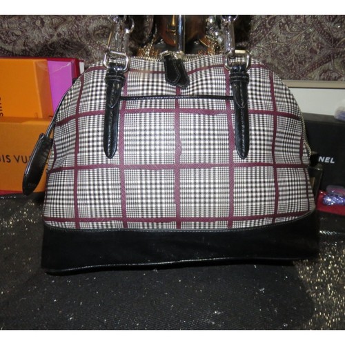 Coach Peyton Glen Plaid Printed Dome Cora Leather Satchel & Matching Wallet - Picture 2 of 19