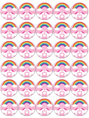 30 X Licorne Anniversaire Cupcake Toppers Comestible Papier Gaufré - Photo 1/2