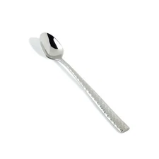 Fortessa Lucca Faceted 18/10 Stainless Steel Flatware Iced Tea Spoon, Set of 12