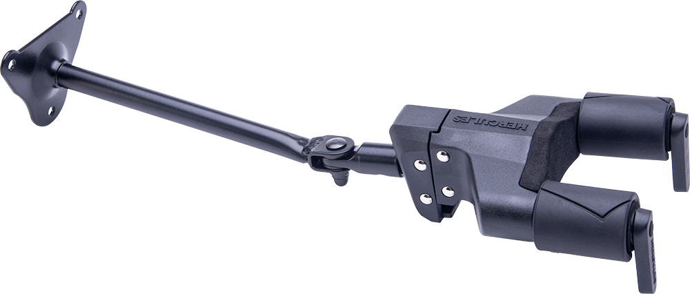 Hercules GSP40WBPLUS Auto Grip System Steel Wall Mounted Guitar Hanger, Long Arm
