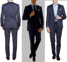 NWT HUGO BOSS BLACK LABEL TRIM FIT STRETCH STRIPE LUXURIOUS BUSINESS SUIT