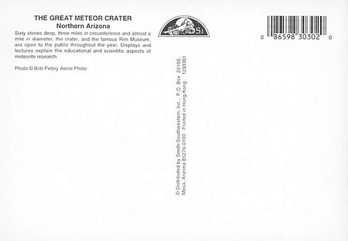 Postcard AZ: Meteor Crater, Arizona, Between Flagstaff @ Winslow, Unposted 4x6 - Picture 2 of 2