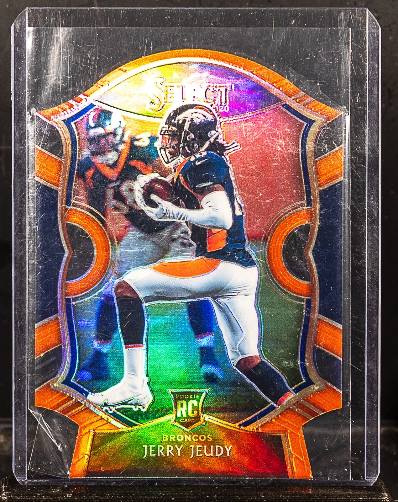 Jerry Jeudy 2020 Select 56 Die-Cut Orange Prizm Rookie RC Broncos
